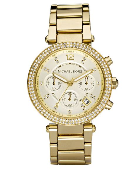 michael kors ladies gold plated chronograph watch mk5354